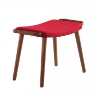 Manhattan Comfort OT001-RD Geta Red and Antique Walnut Ottoman